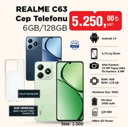 Realme C63 6GB/128GB Cep Telefonu image