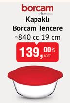 Paşabahçe Borcam Kapaklı Tencere 840 cc image
