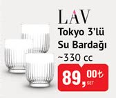 Lav Tokyo 3'lü Su Bardağı 330 cc image