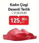 Gezer Kadın Çizgi Desenli Terlik image
