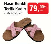 Hasır Renkli Terlik Kadın image