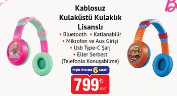 Kablosuz Kulaküstü Kulaklık Lisanslı image