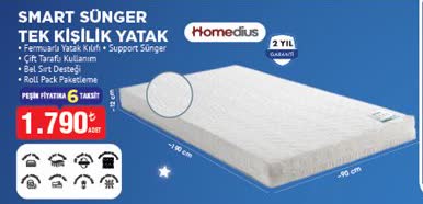 SMART SÜNGER TEK KİŞİLİK YATAK image