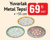 Yuvarlak Metal Tepsi 35 cm image