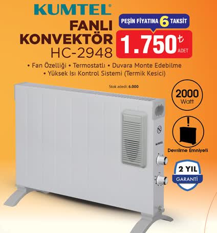KUMTEL FANLI KONVEKTÖR HC-2948 image