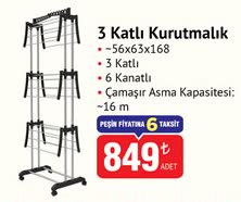 3 Katlı Çamaşır Kurutmalık image
