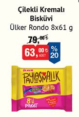 Ülker Rondo Çilekli Kremalı Bisküvi 8x61 g image
