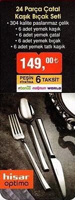 Hisar Optima 24 Parça Çatal Kaşık Bıçak Seti image