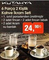 Kütahya Porselen 6 Parça 2 Kişilik Kahve İkram Seti image