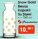 Paşabahçe Snow Gold Beyaz Kapaklı Su Şişesi 1260 cc image
