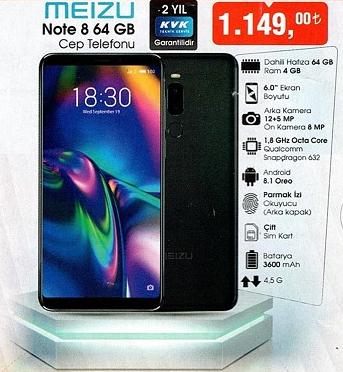 Bim Meizu Note 8 64 GB Cep Telefonu