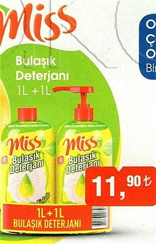 Mİss Bulaşık Deterjanı 1L + 1L image