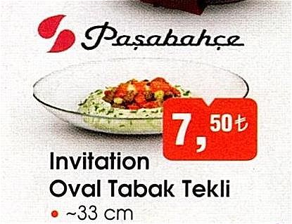 Paşabahçe Invitation Oval Tabak Tekli 33 cm image