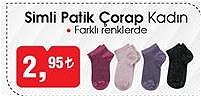 Comfort Family Simli Patik Çorap Kadın image