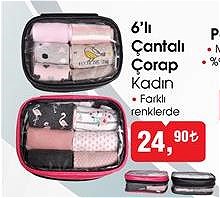 Comfort Family 6'lı Çantalı Çorap Kadın image