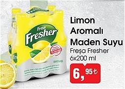 Freşa Fresher Limon Aromalı Maden Suyu 6x200 ml image