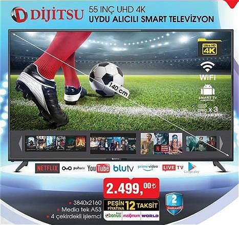 Dijitsu 55" Uhd 4K Uydu Alıcılı Smart Televizyon  image