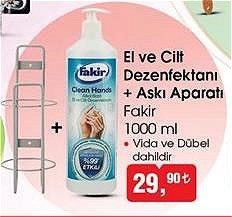 Fakir El ve Cilt Dezenfektanı 1000 ml+Askı Aparatı image