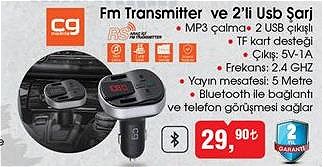 Cg Fm Transmitter ve 2'li Usb Şarj image