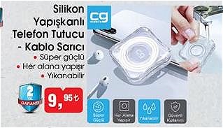 Cg Silikon Yapışkanlı Telefon Tutucu-Kablo Sarıcı image