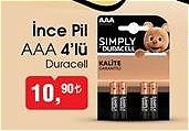 Duracell İnce Pil AAA 4'lü image