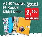 Studi A5 80 Yaprak PP Kapak Dikişli Defter image