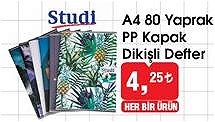 Studi A4 80 Yaprak PP Kapak Dikişli Defter image