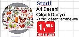 Studi A4 Desenli Çıtçıtlı Dosya image