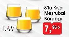 Lav 3'lü Kısa Meşrubat Bardağı image