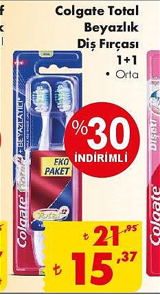 Colgate Total Beyazlık Diş Fırçası 1+1 Orta image