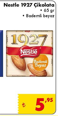 Nestle 1927 Çikolata 65 gr Bademli Beyaz image