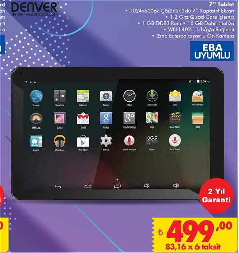 Denver 7" 16 GB Tablet EBA Uyumlu image