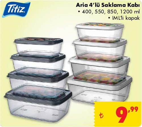 Titiz Aria 4'lü Saklama Kabı image