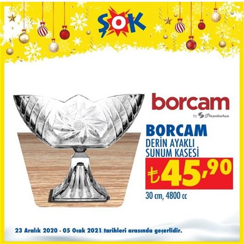 Paşabahçe Borcam Derin Ayaklı Sunum Kasesi 30 cm 4800 cc image