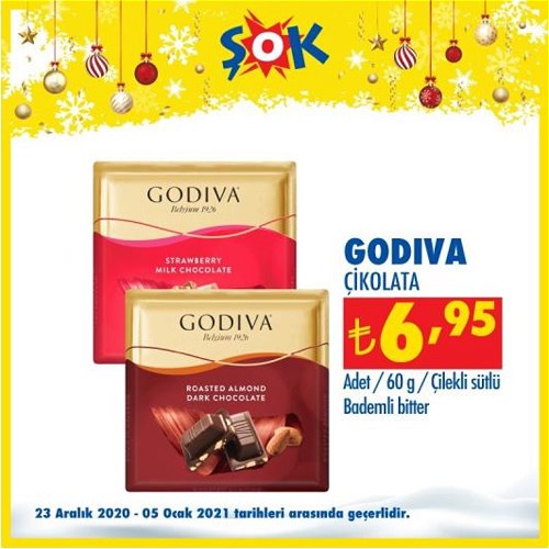 Godiva Çikolata Çilek Sütlü/Bademli Bitter 60 g image