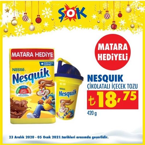 Nesquik Çikolatalı İçecek Tozu 420 g+Matara Hediyeli image