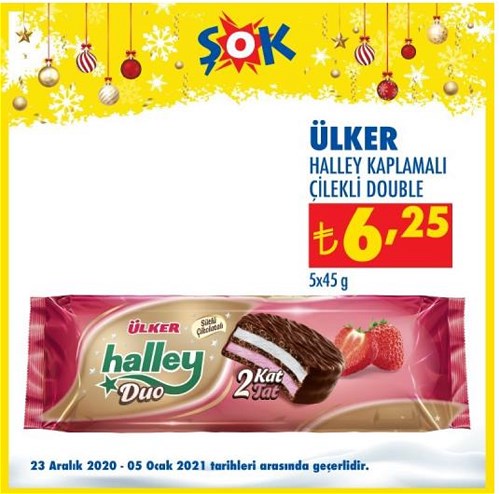 Ülker Halley Kaplamalı Çilekli Double 5x45 g image