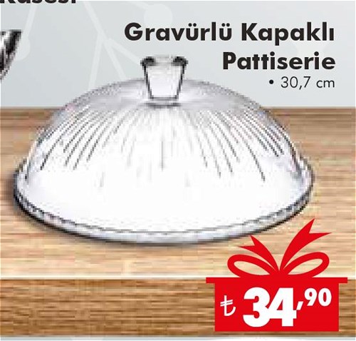 Paşabahçe Borcam Gravürlü Kapaklı Patisserie 30,7 cm image