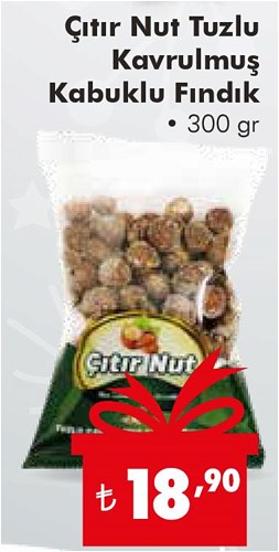 Çıtır Nut Tuzlu Kavrulmuş Kabuklu Fındık 300 g image