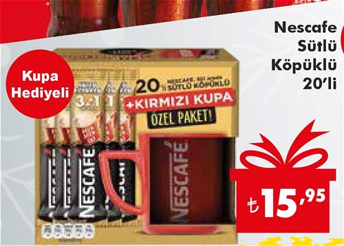 Nescafe Sütlü Köpüklü 20'li+Kupa Hediyeli image