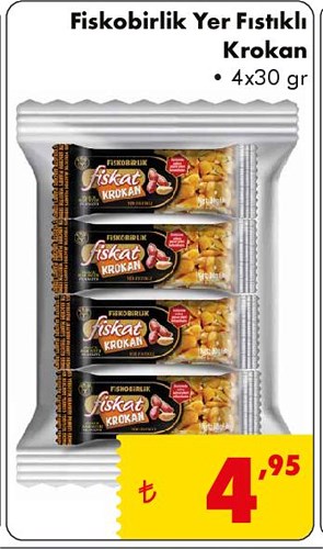 Fiskobirlik Yer Fıstıklı Krokan 4x30 gr image