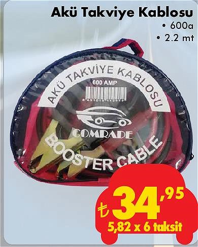 Akü Takviye Kablosu 600a 2,2 mt image