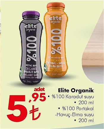 Elite Organik %100 Karadut/Portakal/Havuç-Elma Suyu 200 ml image