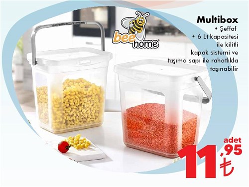 Bee Home Multibox 6 L Şeffaf image