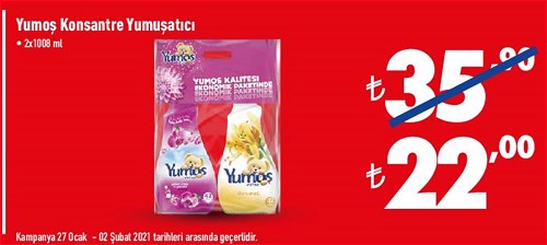 Yumoş Konsantre Yumuşatıcı 2x1008 ml image