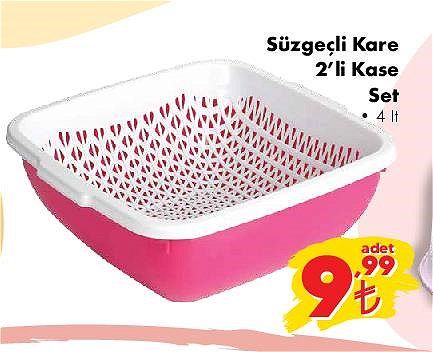Süzgeçli Kare 2'li Kare Set 4 lt image