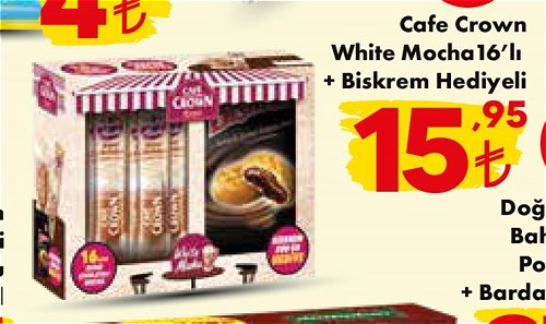 Cafe Crown White Mocha 16'lı+Biskrem Hediyeli image