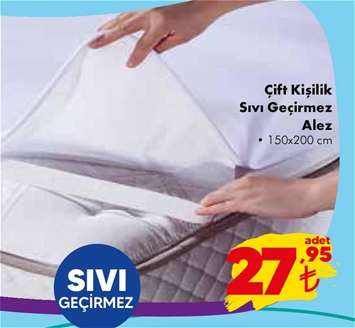 Çift Kişilik Sıvı Geçirmez Alez 150x200 cm image