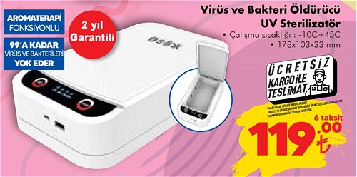 Virüs ve Bakteri Öldürücü UV Sterilizatör image