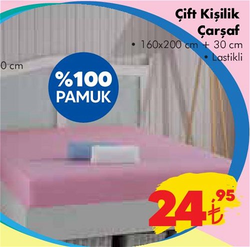 Çift Kişilik Çarşaf 160x200 cm + 30 cm Lastikli image